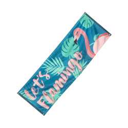 Bannière Let's Flamingo Flamant Tropic en tissu 74 x 220 cm