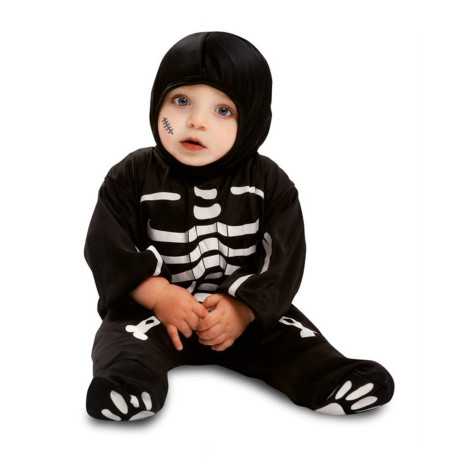 Déguisement combinaison petit squelette noir bébé