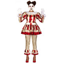 Déguisement clown terrifiante rouge et blanc femme