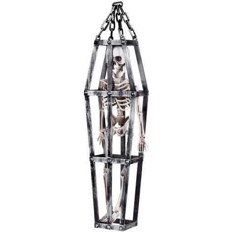 Décoration à suspendre squelette en cage 50 cm