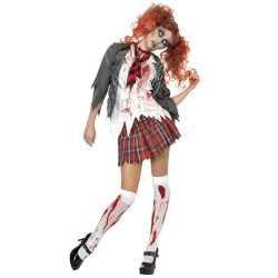 Déguisement écolière zombie Halloween femme