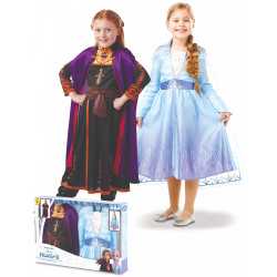 Coffret déguisements Elsa et Anna La Reine des neiges 2 fille