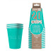 20 Gobelets américains carton recyclable turquoise 53 cl