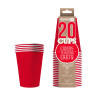 20 Gobelets américains carton recyclable rouges 25 cl