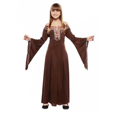 Déguisement robe dame médiéval brune enfant