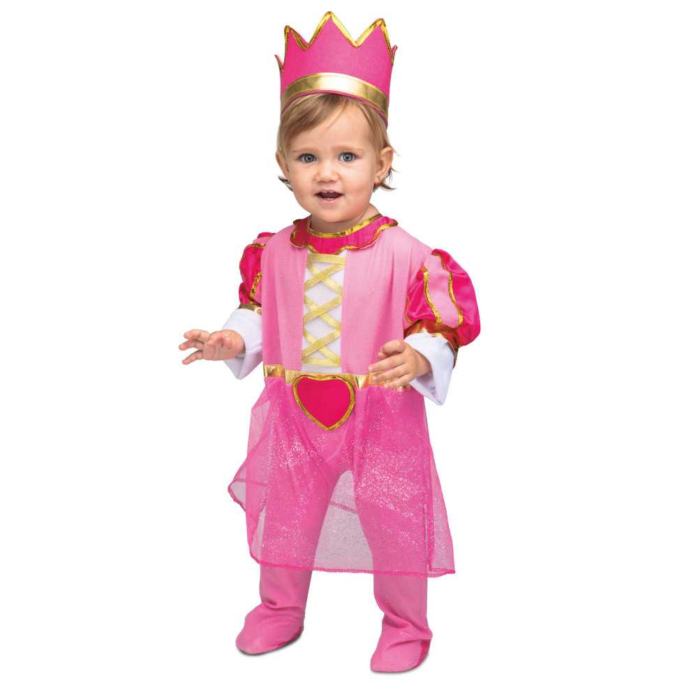 Déguisement avec couronne princesse rose bébé