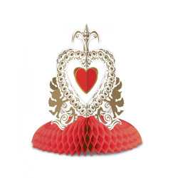 Centre de table vintage saint valentin rouge 30 cm