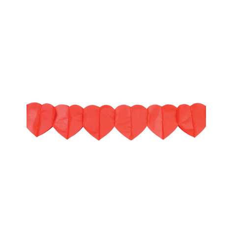 Guirlande papier coeurs rouges 4 m