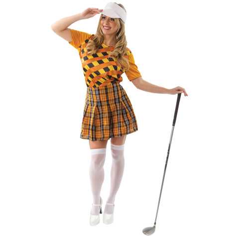 Déguisement golfeuse orange femme