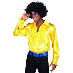 Chemise disco homme jaune