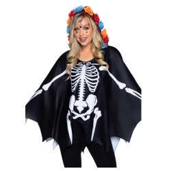 Cape squelette noire femme