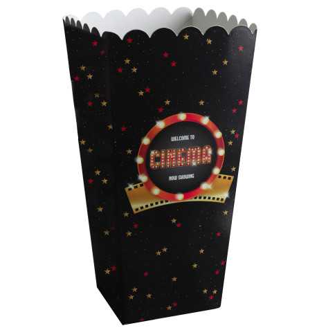 8 Cornets à popcorn carton Hollywood 6 x 17 cm