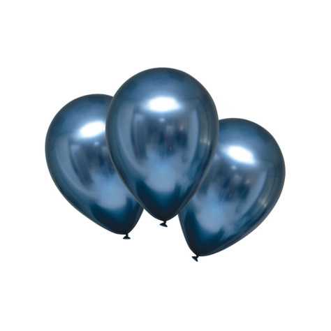 6 Ballons en latex bleu marine satinés 28 cm