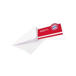 8 Cartes d'invitation avec enveloppes FC Bayern Munich 13 x 8 cm