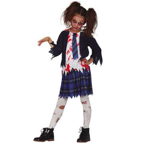 Déguisement écoliere zombie bleue fille