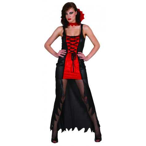 Déguisement vampire femme rouge et noir Halloween