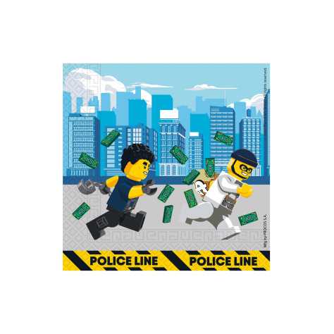 20 Serviettes en papier FSC® Lego City 33 x 33 cm