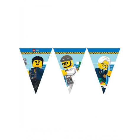 Guirlande fanions en papier FSC® Lego City 2,3 m