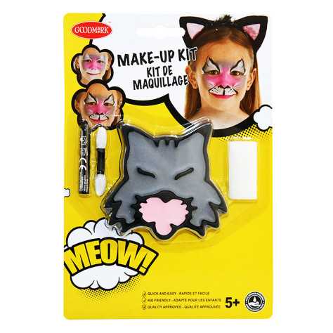 Kit maquillage petit chat avec pinceau et éponge enfant