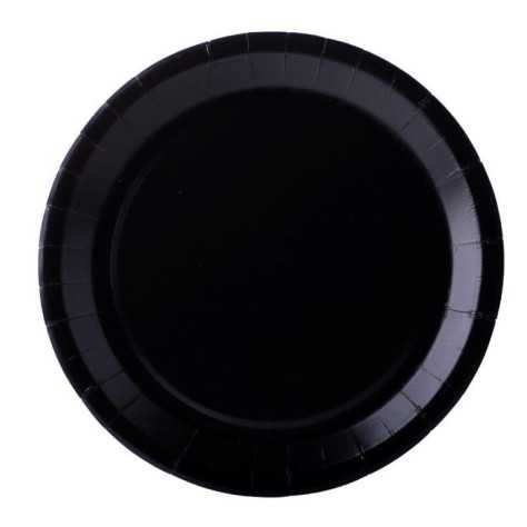 10 Assiettes en carton noir 22 cm