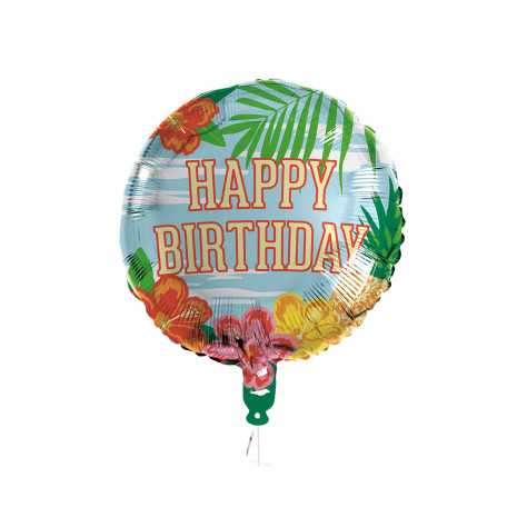 Ballon aluminium Happy Birthday Paradise 45 cm