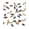 Confettis chauve-souris noir et or 15g 1,7 x 0,7 cm et 2,5 x 0,7 cm