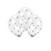 6 Ballons en latex transparents confettis araignées 27,5 cm