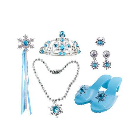 Kit de 6 accessoires princesse bleue fille