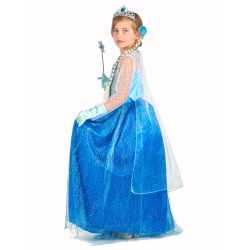 Déguisement et accessoires de princesse des glaces bleue fille