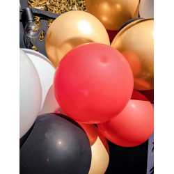 Kit arche de 60 ballons rouges, noirs et or
