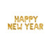 Ballon aluminium lettres dorées Happy New Year 370 x 35 cm