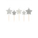 5 Bougies étoiles sur pic dégradé argenté 7 cm