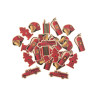 100 Confettis en papier pompier rouge et or 2 à 4,5 cm