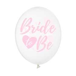 6 Ballons transparents Bride to be rose 30 cm