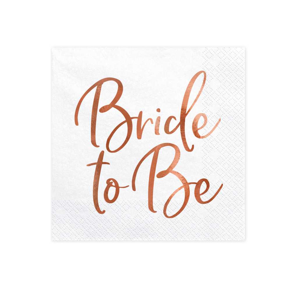 20 Serviettes en papier Bride to be rose gold 33 x 33 cm