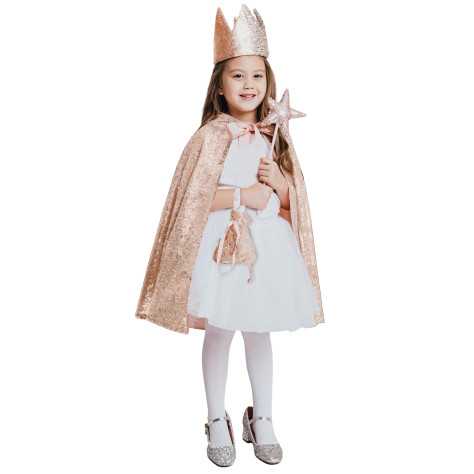 Kit cape et accessoires de princesse rose gold enfant