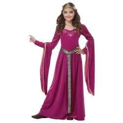 Déguisement princesse médiévale velours rose fille
