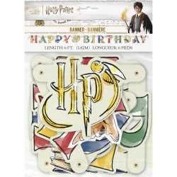Bannière Happy Birthday en carton Harry Potter 182 cm