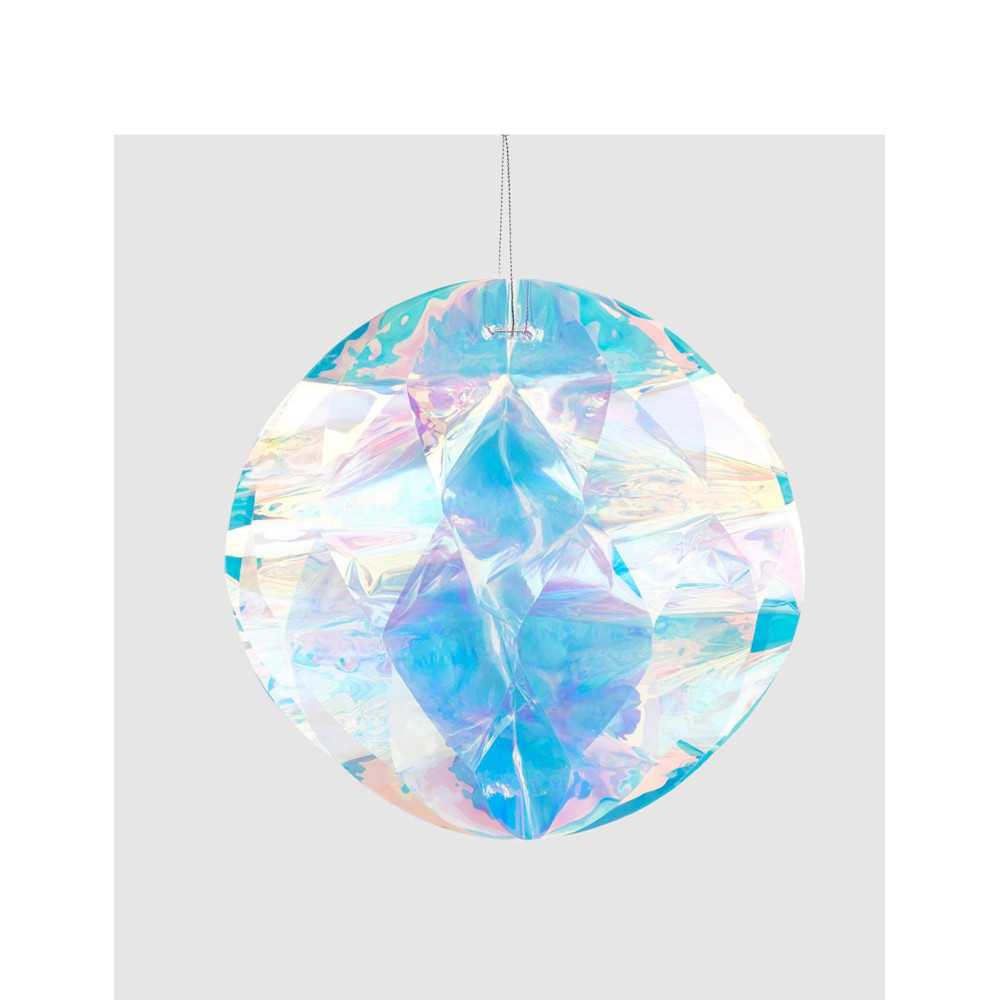 Boule à suspendre origami diamant irisé 20 cm