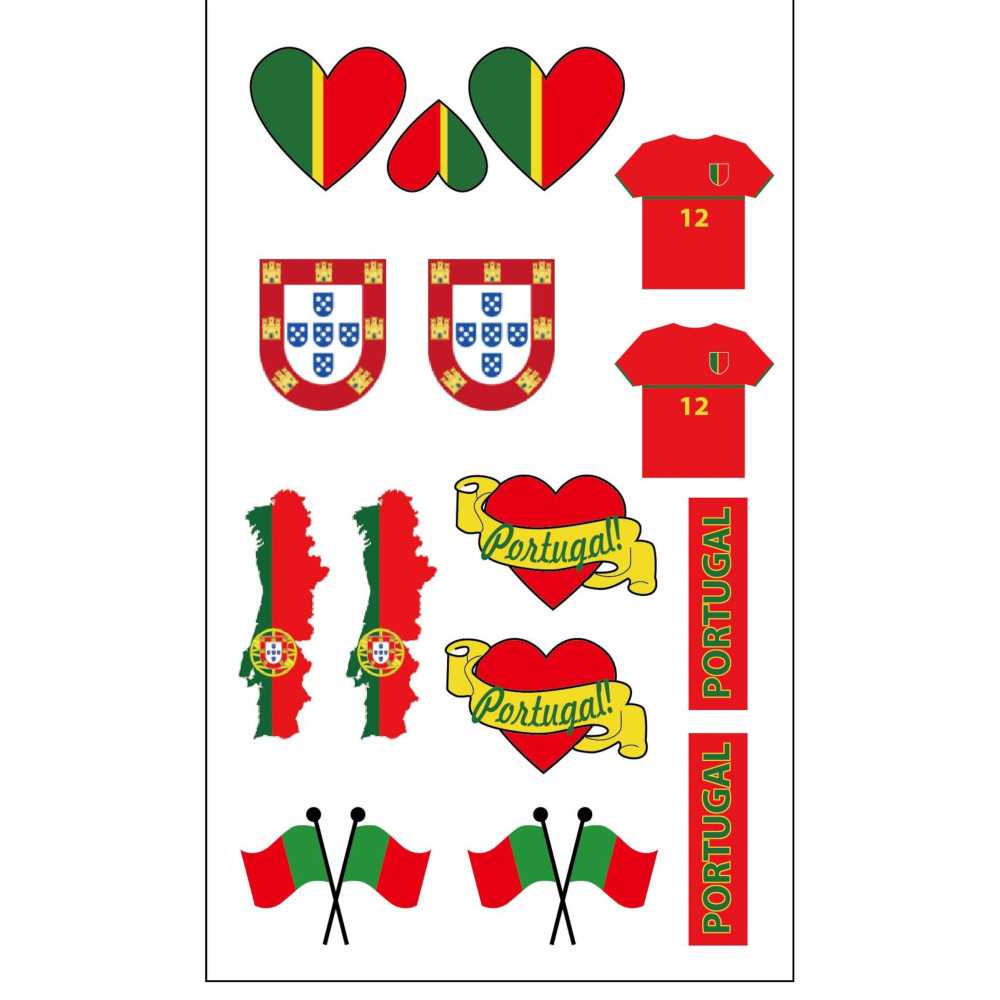 Tatouages temporaires supporter Portugal