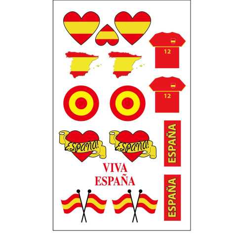 Tatouages temporaires supporter Espagne