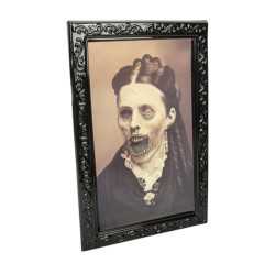 Cadre photo Halloween femme visage changeant 38 cm