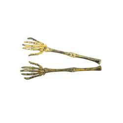 2 Bras de squelettes en plastique doré vieilli 31 cm