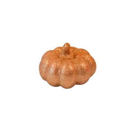 Petite citrouille orange à paillettes 6,5 cm