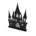 Décoration château hanté en bois noir 18 x 23 cm