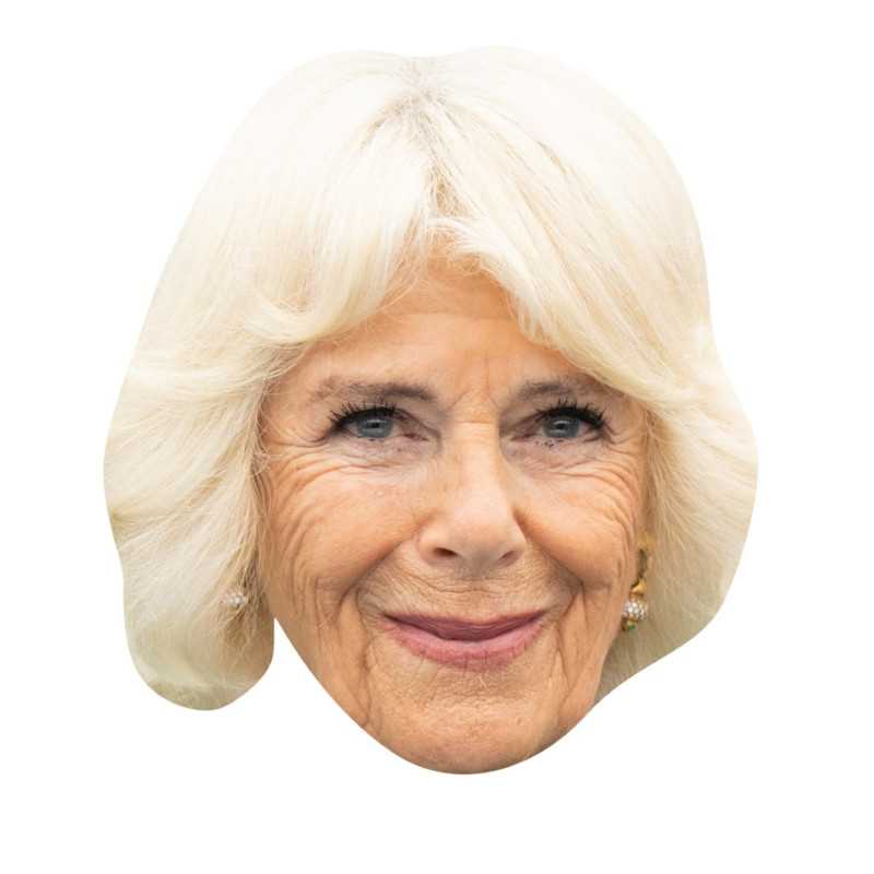 Masque en carton reine consort Camilla