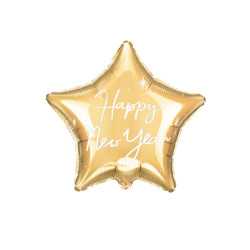 Ballon aluminium étoile dorée Happy New Year 50 cm