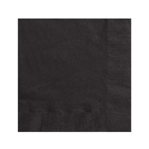 20 Serviettes en papier noires 33 x 33 cm