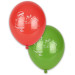 10 Ballons Noël rouges et verts 28 cm