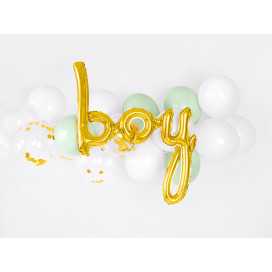 Ballon aluminium "Boy" doré, 63.5x74cm